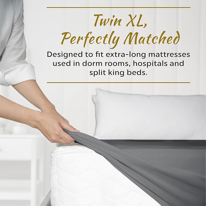 Jersey Knit Microfiber 2 Twin XL Fitted Bottom Bed Sheets 1800 Ultra Soft - Image 2