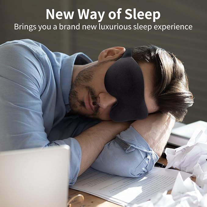 NEWVANGA Sleep Mask for Back and Side Sleeper, Block Out Light, Luxury Sleeping - Image 7