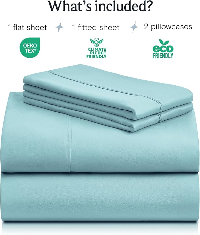 LuxClub 4 PC Queen Sheet Set, Queen Size, Deep Pockets 18" Wrinkle Free Cooling - Image 2