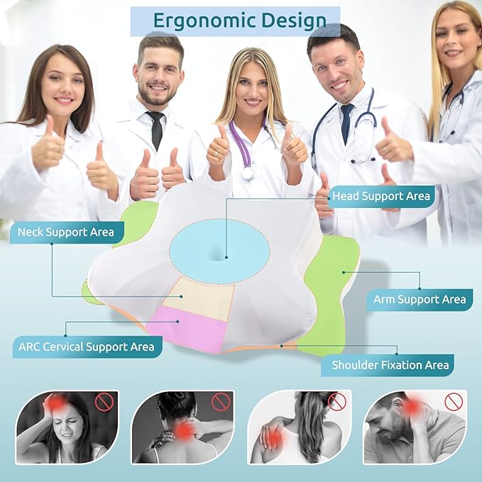 DONAMA Cervical Pillow for Neck and Shoulder Pain Relief, Cooling Contour - Image 2