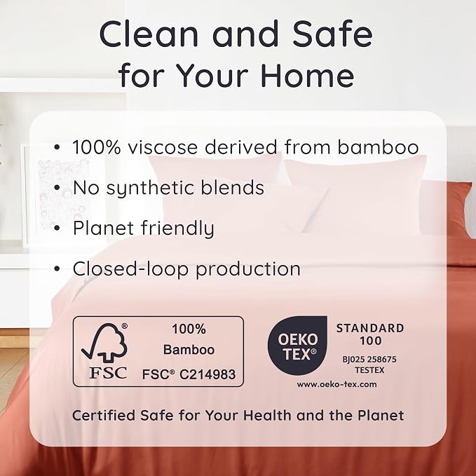 Bambaw 100% Viscose Derived from Bamboo Fitted Sheet Twin Size, Cooling Fitted - Image 6