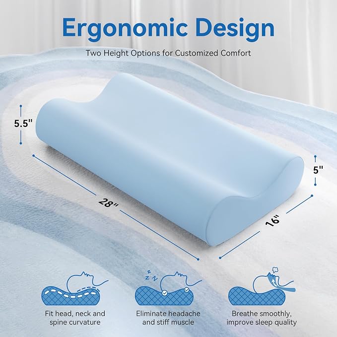 AM AEROMAX Queen Size Soft Contour Memory Foam Pillow, Cervical Pillow - Image 3