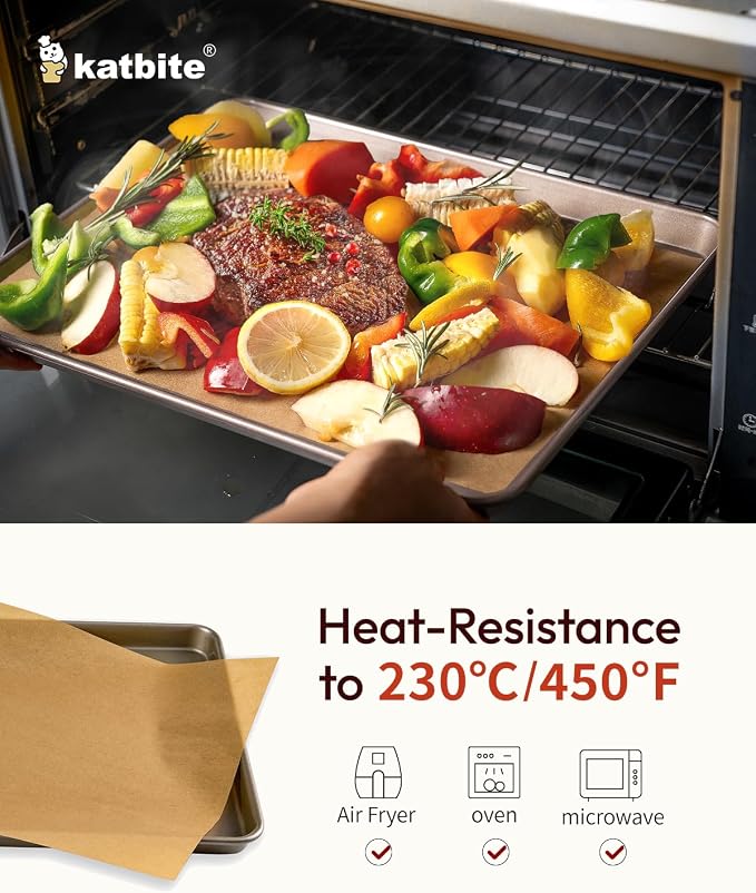 Katbite Unbleached Parchment Paper Baking Sheets, Heavy Duty & Non-stick - Image 6