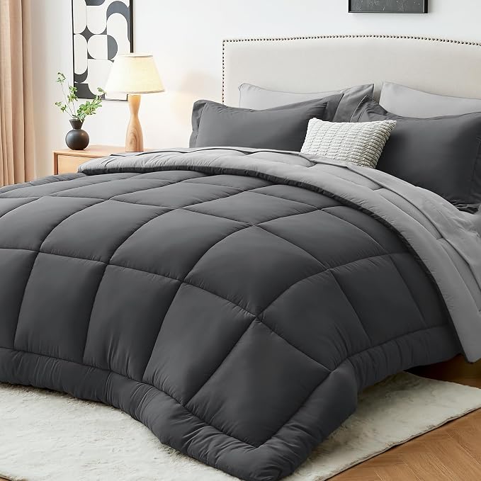 Sasttie King Size Comforter Set, 7 Pieces Bed in a Bag King, Complete Bedding by SASTTIE