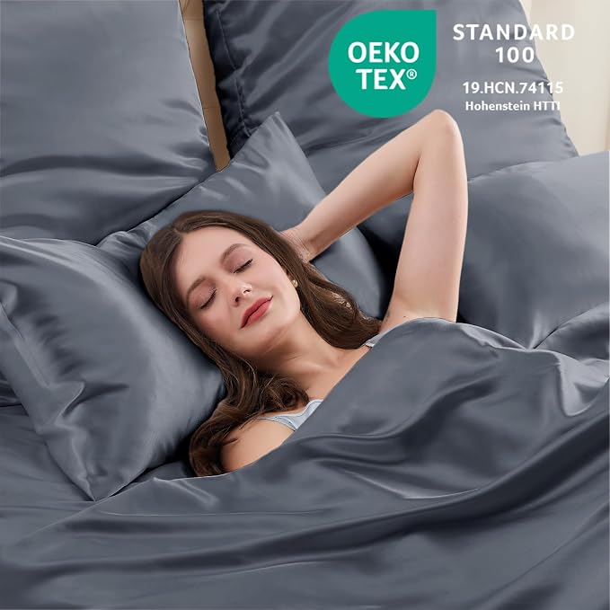 King Satin Pillowcase for Hair 2pc, Similar to Silk Pillow Cases, for Women Men - Image 4
