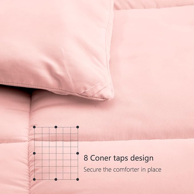 TEXARTIST Premium 2100 Series Queen Comforter All Season Breathable Pink - Image 5