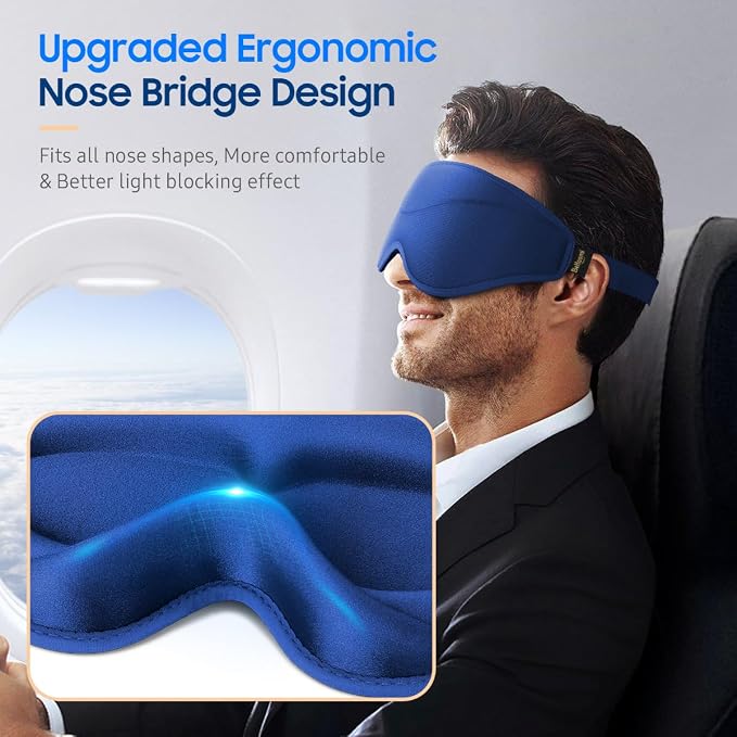 BeHoomi Sleep Mask, 2 Packs Premium Eye Mask - Image 5