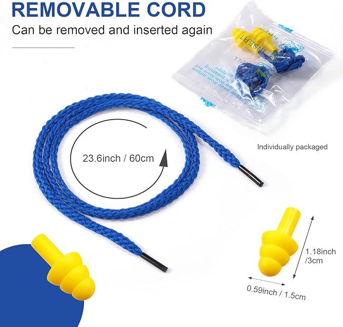 Tondiamo 200 Pairs Ear Plugs Reusable Silicone Earplugs - Image 2