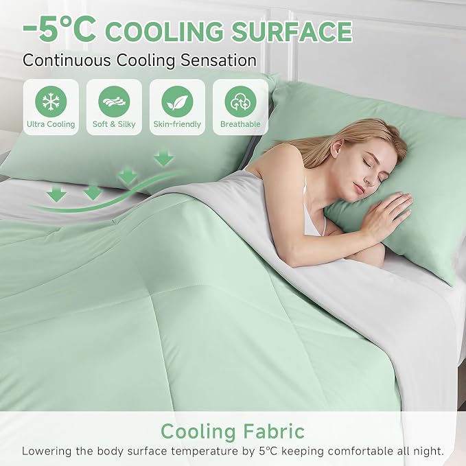 HOMFINE Cooling Comforter Japanese Double-Sided Cold Tech Fabric Cooling Blanket - Image 2