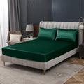 Homiest Blackish Green Satin Fitted Sheet by Homiest