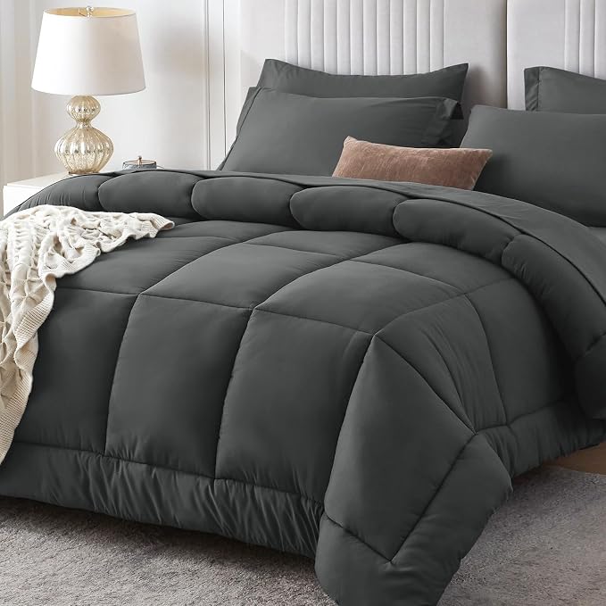 Sasttie Super King Comforter Set, 7 Pieces Extra Large Bed in a Bag, Complete by SASTTIE
