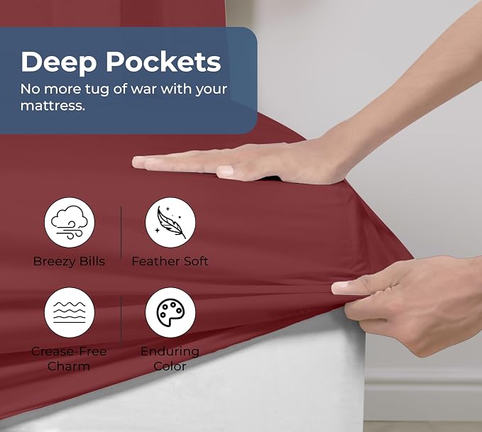 Royale Linens 100% Organic Cotton Fitted Sheet - Image 4