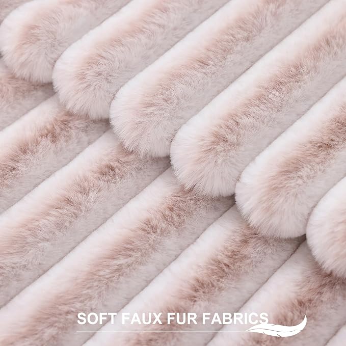 Pallene Faux Fur Plush Throw Pillow Covers 24x24 Set of 2, Luxury Soft Fluffy - Image 2