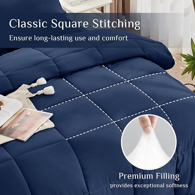 JOLLYVOGUE Queen Comforter Set, Ultra-Soft Bed in a Bag Queen Size 7 Pieces - Image 3