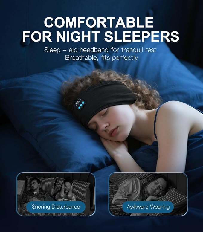 Navly Bluetooth Sports Headband Headphones, 3-in-1 Washable Headband - Image 6