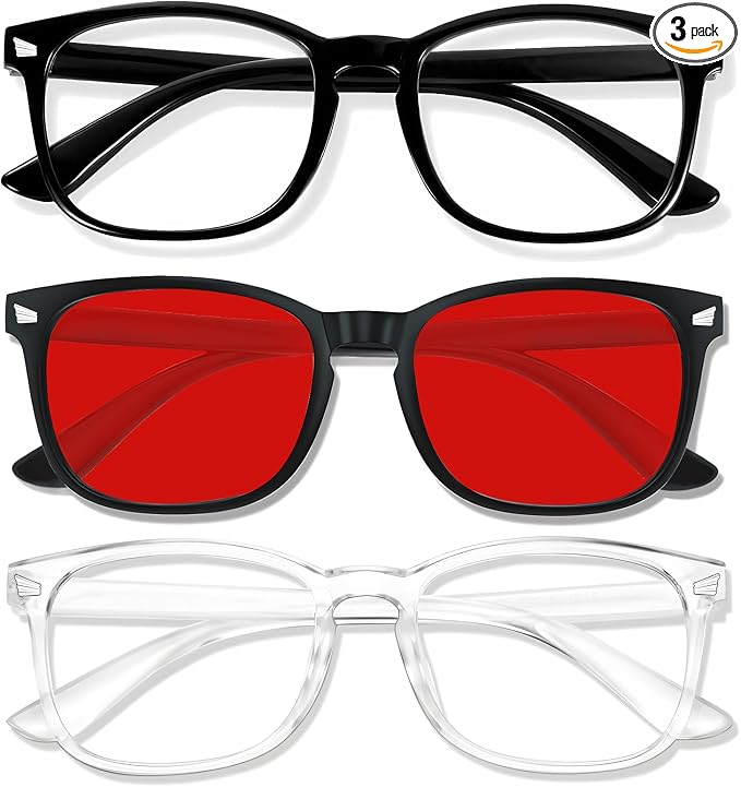 Red Lens Glasses Blue Light Glasses Men Women by Wintoo
