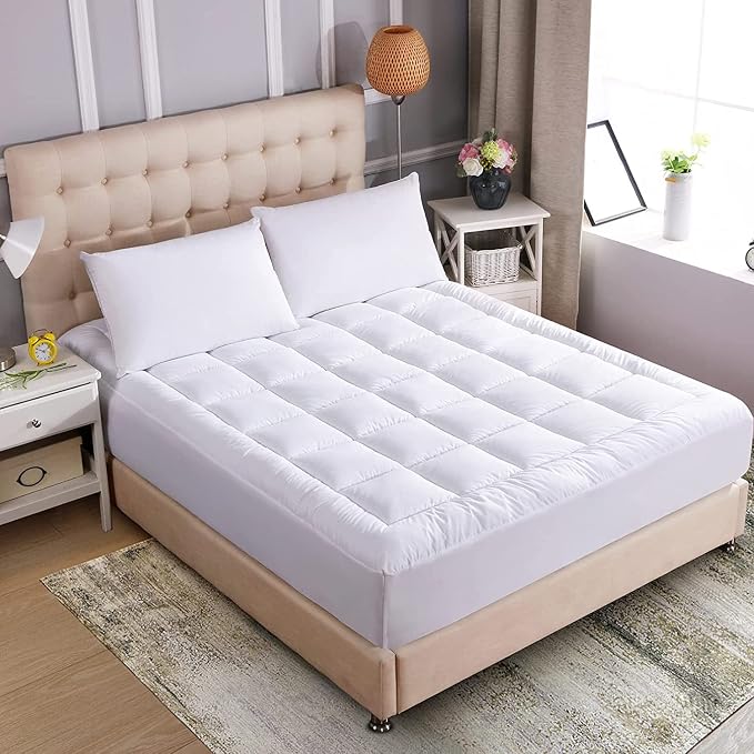 WhatsBedding Waterproof Mattress Pad Cal-King Size Cotton Top Down Alternative - Image 7