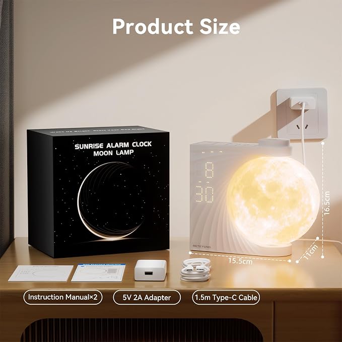 Sunrise Alarm Clocks for Heavy Sleepers, Night Lamp Clocks for Bedrooms - Image 2