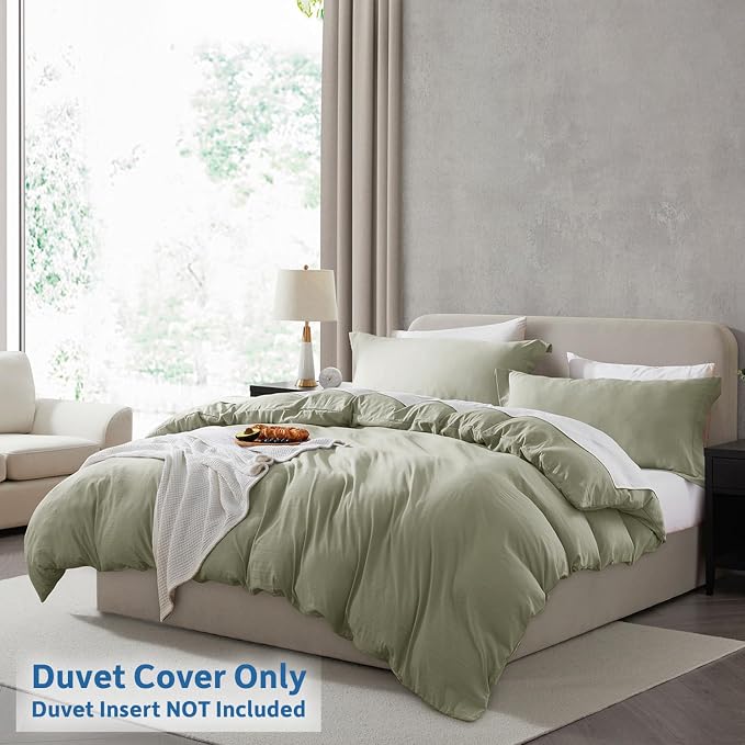 Nestl Light Sage California King Duvet Cover Sets - Image 2