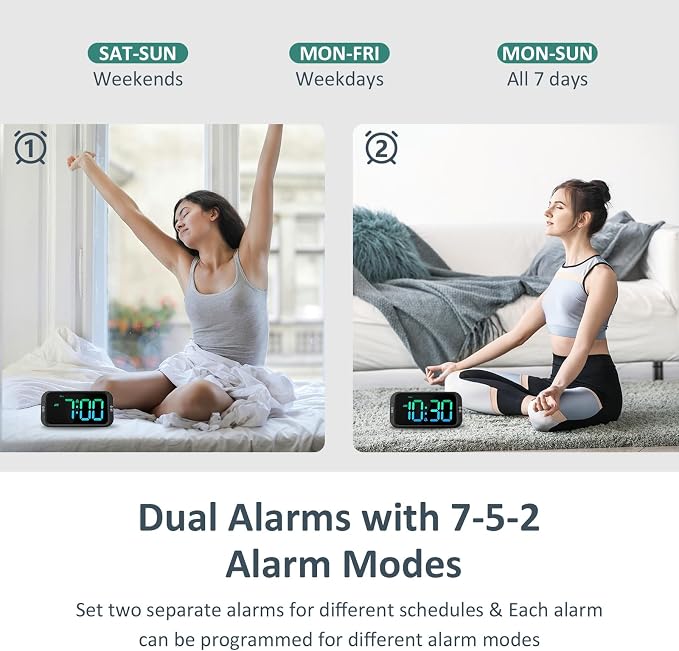 Odokee Digital Dual Alarm Clock - Image 4