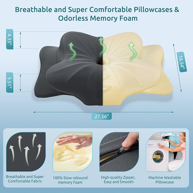 DONAMA Cervical Pillow for Neck and Shoulder Pain Relief, Cooling Contour - Image 6