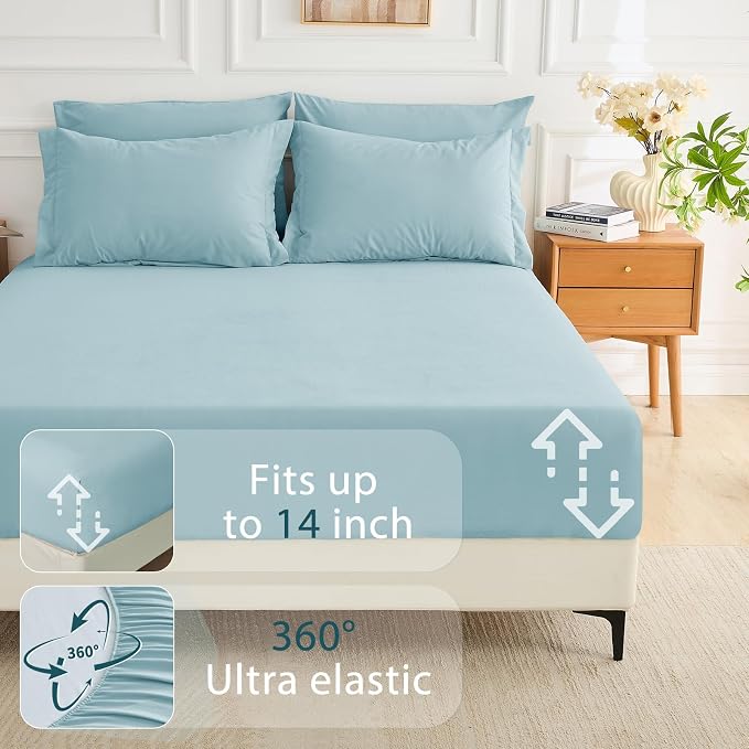 MUXHOMO 7 Pieces King Comforter Set, Soft Bed in a Bag King Size, All Season - Image 6