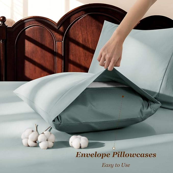 LBRO2M 100% Cotton Sheets Set Deep Pocket 19", 1000 Thread Count King Size 4 - Image 6