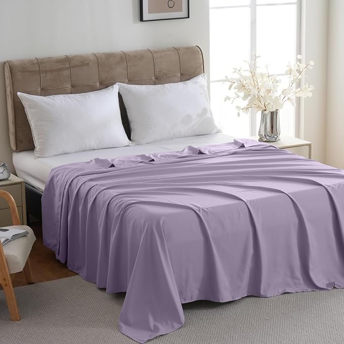 ZPECC King Flat Sheet Only 1 Pack, Durable Lavender Top Bed Sheets - Image 3