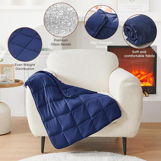 Weighted Lap Blanket for Adults 5lbs, Portable Travel Weighted Blankets - Image 7