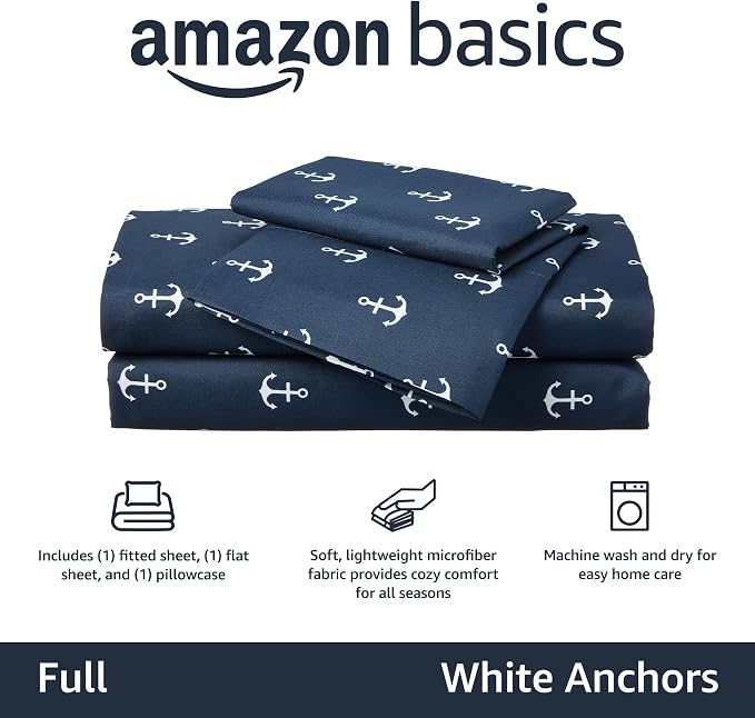 Amazon Basics Kid's Soft, Breathable, Easy-Wash Microfiber 4-Piece Sheet Set - Image 2