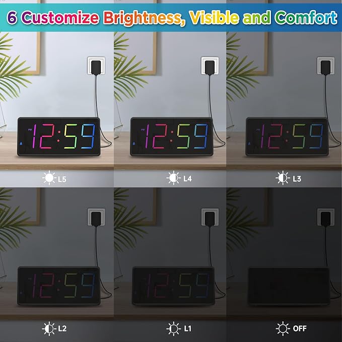 Peakeep Digital Alarm Clock for Bedroom Bedside, Extra Loud for Heavy Sleepers - Image 4