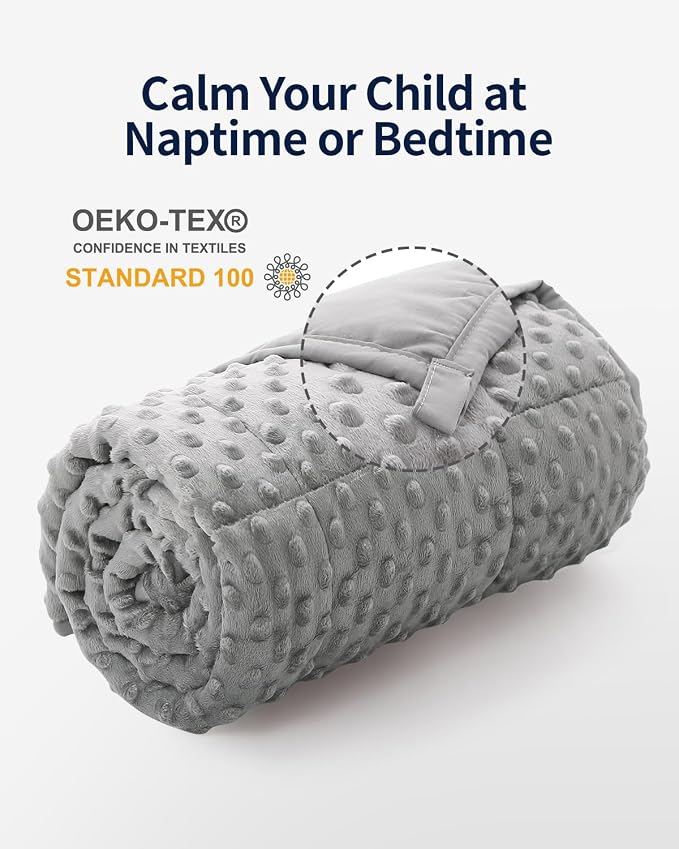 Mr. Sandman Weighted Blanket 7LBS 41 x 60 Inches, Minky Dots Heavy Blanket - Image 2