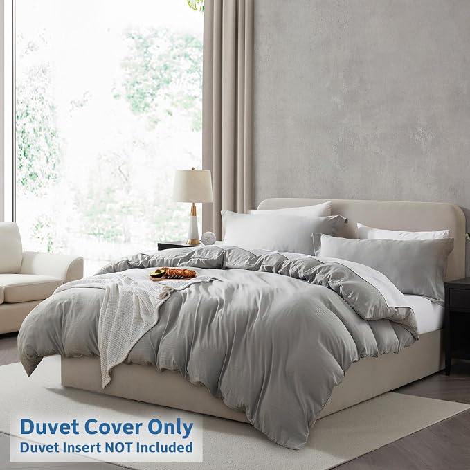 Nestl Light Grey Duvet Cover Full Size - Image 2
