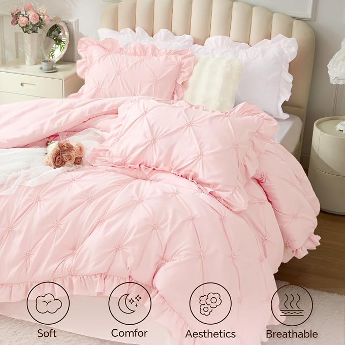 BEDELITE Baby Pink King Size Comforter Set - Image 2