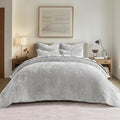 EVERGRACE Velvet Quilt Set Queen Size, Luxurious Soft Striped Channel Bedding by EverGrace