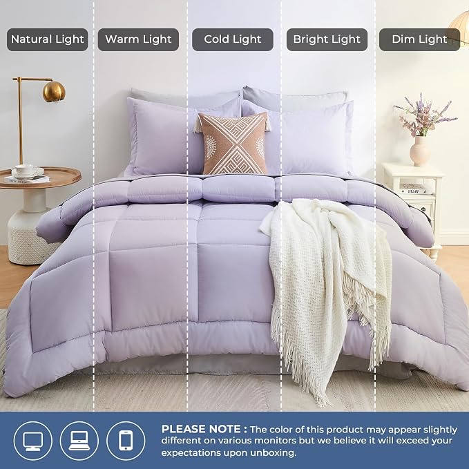 Sasttie Full Size Comforter Sets, 7 Pieces Reversible Bed in a Bag Full - Image 8