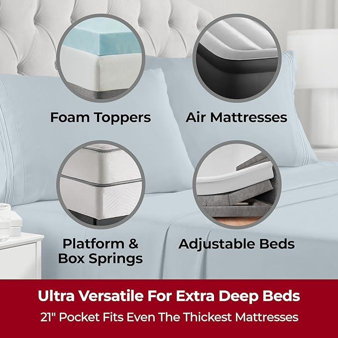 Mellanni Extra Deep California King Sheets - Image 2