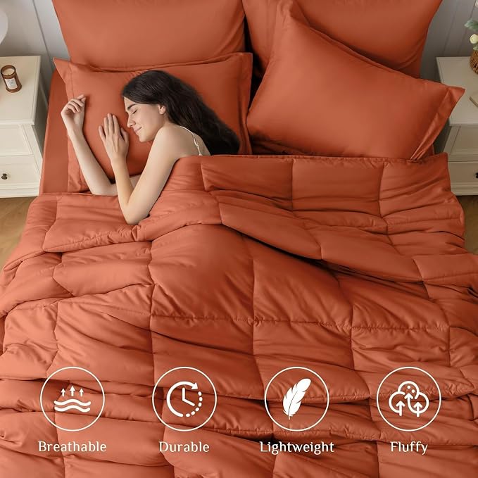 JOLLYVOGUE Full Comforter Set, Ultra-Soft Bed in a Bag Full Size 7 Pieces - Image 2