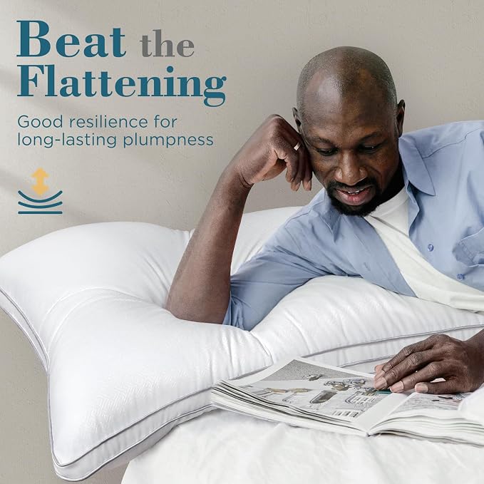 viewstar Bed Pillows Set of 2, Hotel Quality Cooling Down Alternative Gusseted - Image 4