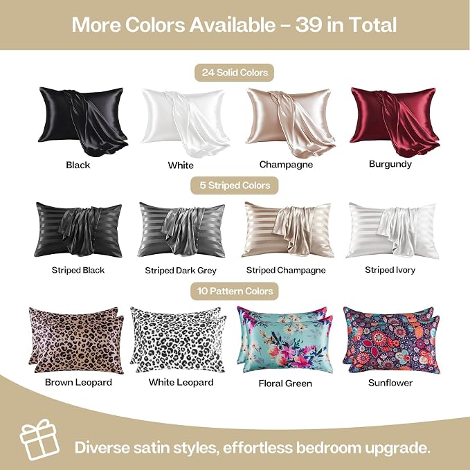 MR&HM Satin Pillowcase for Hair and Skin, Silk Satin Pillowcase 2 Pack - Image 7