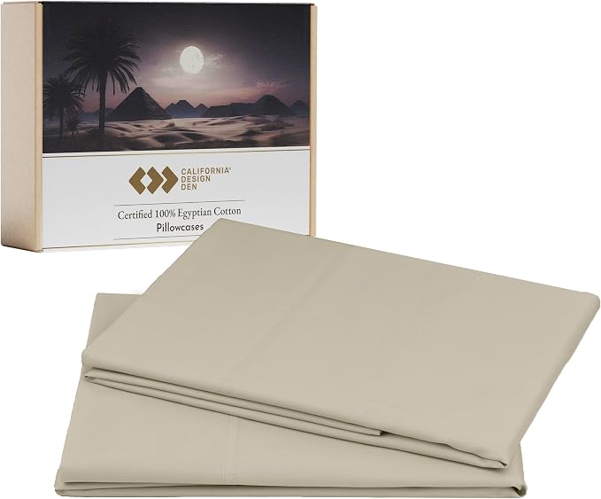 California Design Den 100% Egyptian Cotton Pillowcases Standard Size/Queen Size by CaliforniaDesignDen