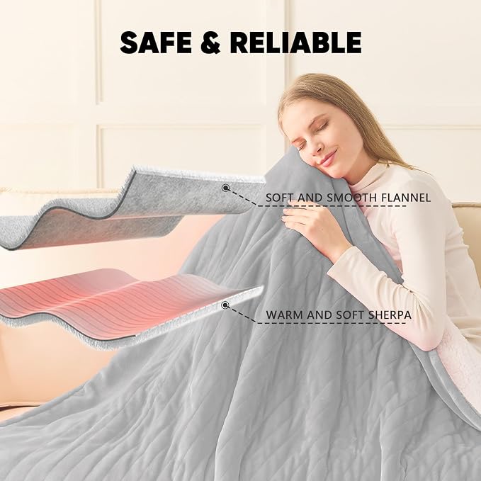 greenoak Heated Blanket Electric Twin 62"X84", Heating Blankets - Image 7