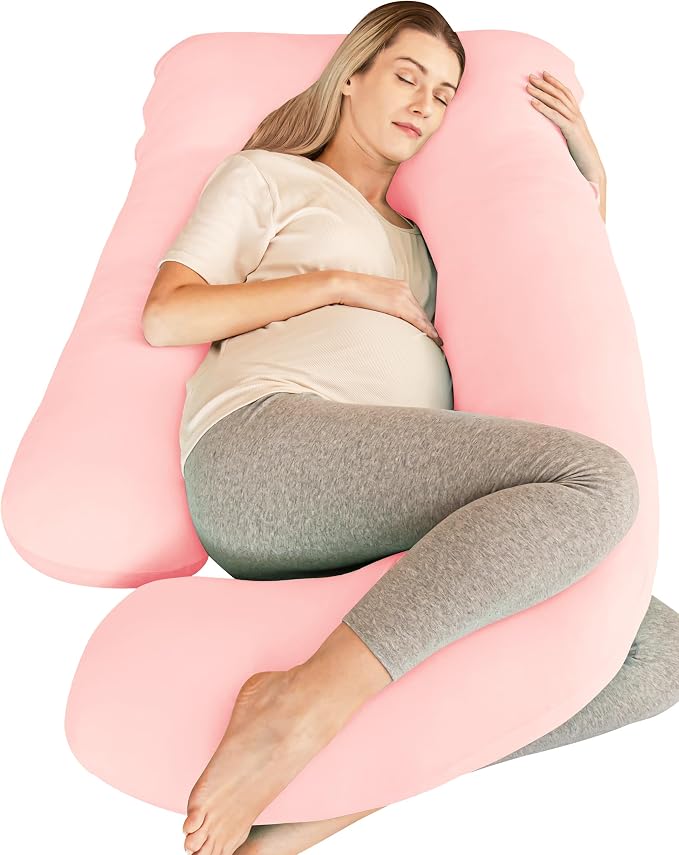 Cute Castle Cooling Cover Pregnancy Pillows, Soft U-Shape Maternity Pillow by Cute+Castle