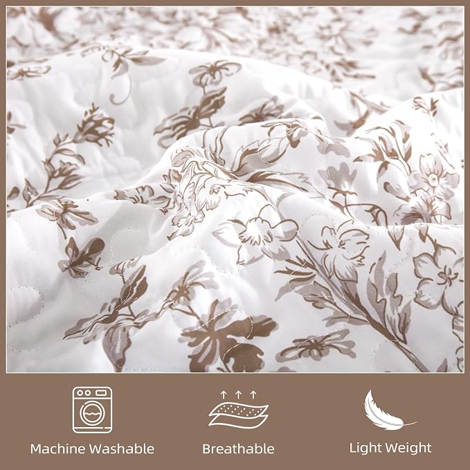 WONGS BEDDING Queen Size Quilt Set, Botanical Quilt - Image 5
