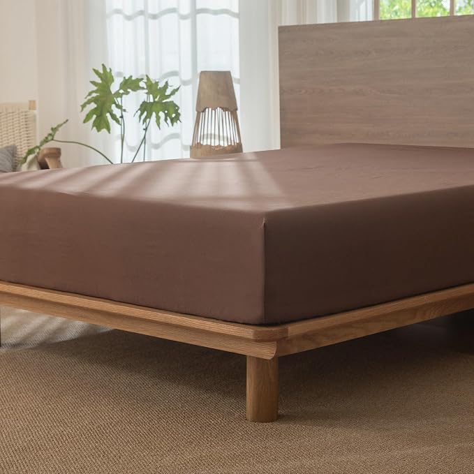 MooMee Fitted Bottom Sheet Only 100% Washed Cotton Linen Like Textured - Image 4