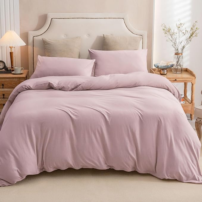 PURE ERA Jersey Knit Duvet Cover Set 100% T-Shirt Cotton Super Soft Comfy 3pc - Image 9