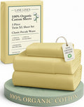 LANE LINEN Eco Friendly 100% Organic Cotton Fully Elasticized Twin XL Sheet Set by LaneLinen