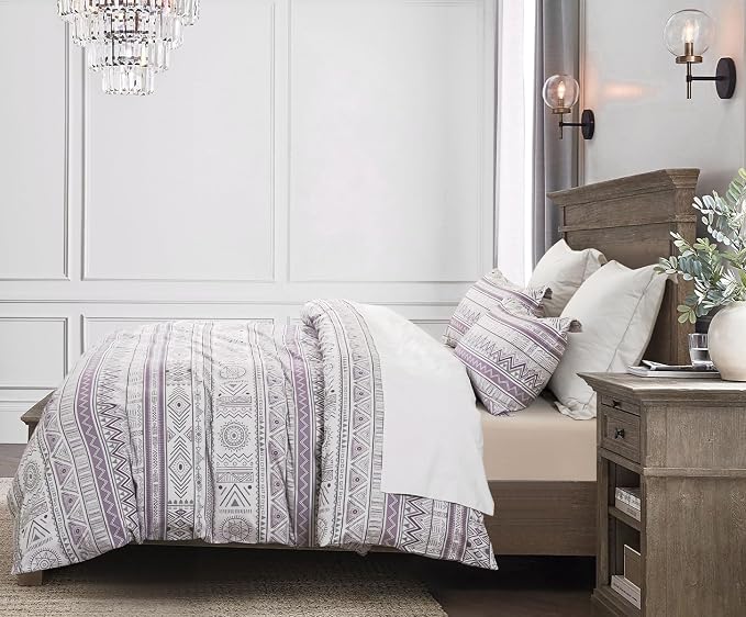 SLEEPBELLA Boho Chic Striped King Size Duvet Cover Set - Image 2