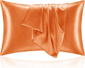 BEDELITE Satin Pillowcase with Zipper 2 Pack, Burnt Orange Pillow Cases by BEDELITE
