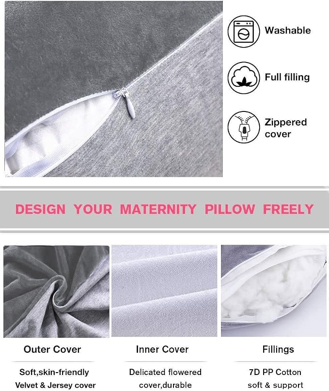 AS AWESLING 60in Full Body Pillow | Nursing, Maternity and Pregnancy Pillow | - Image 6